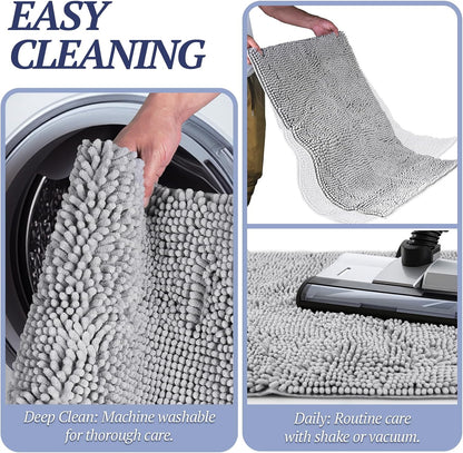 Dog Door Mat Absorpmax Dog Rug for Muddy Paw, Mat for Muddy Paw Door Indoor Floor Entryway, Waterproof Washable & Water Absorbent Dirt Trapper, 31" × 20", Navy Blue