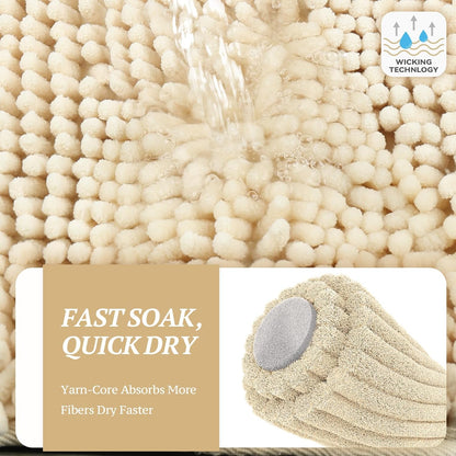 Dog Door Mat Absorpmax Dog Rug for Muddy Paw, Mat for Muddy Paw Door Indoor Floor Entryway, Waterproof Washable & Water Absorbent Dirt Trapper, 31" × 20", Beige