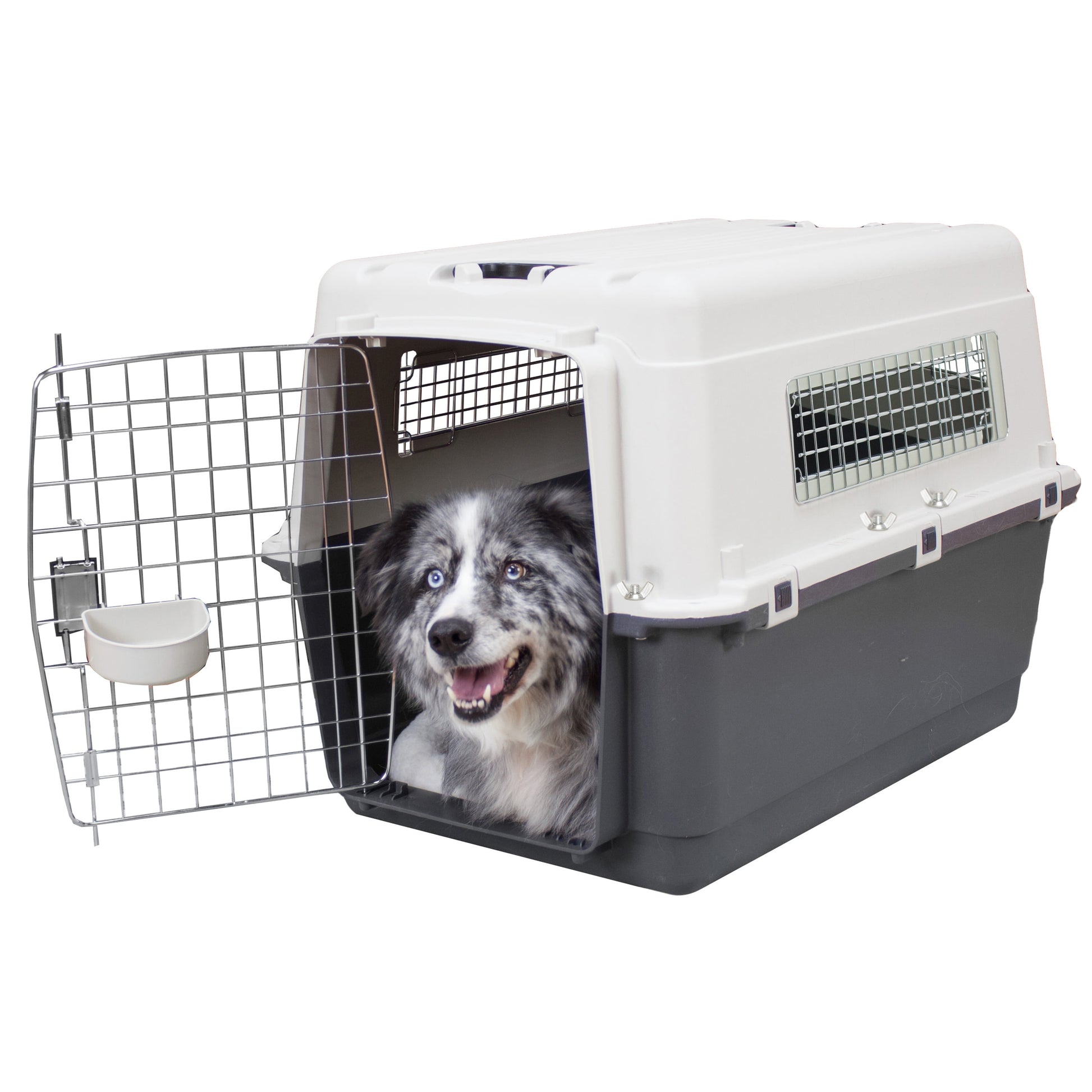 Airline Approved Plastic Dog Kennel with Wheels, Large