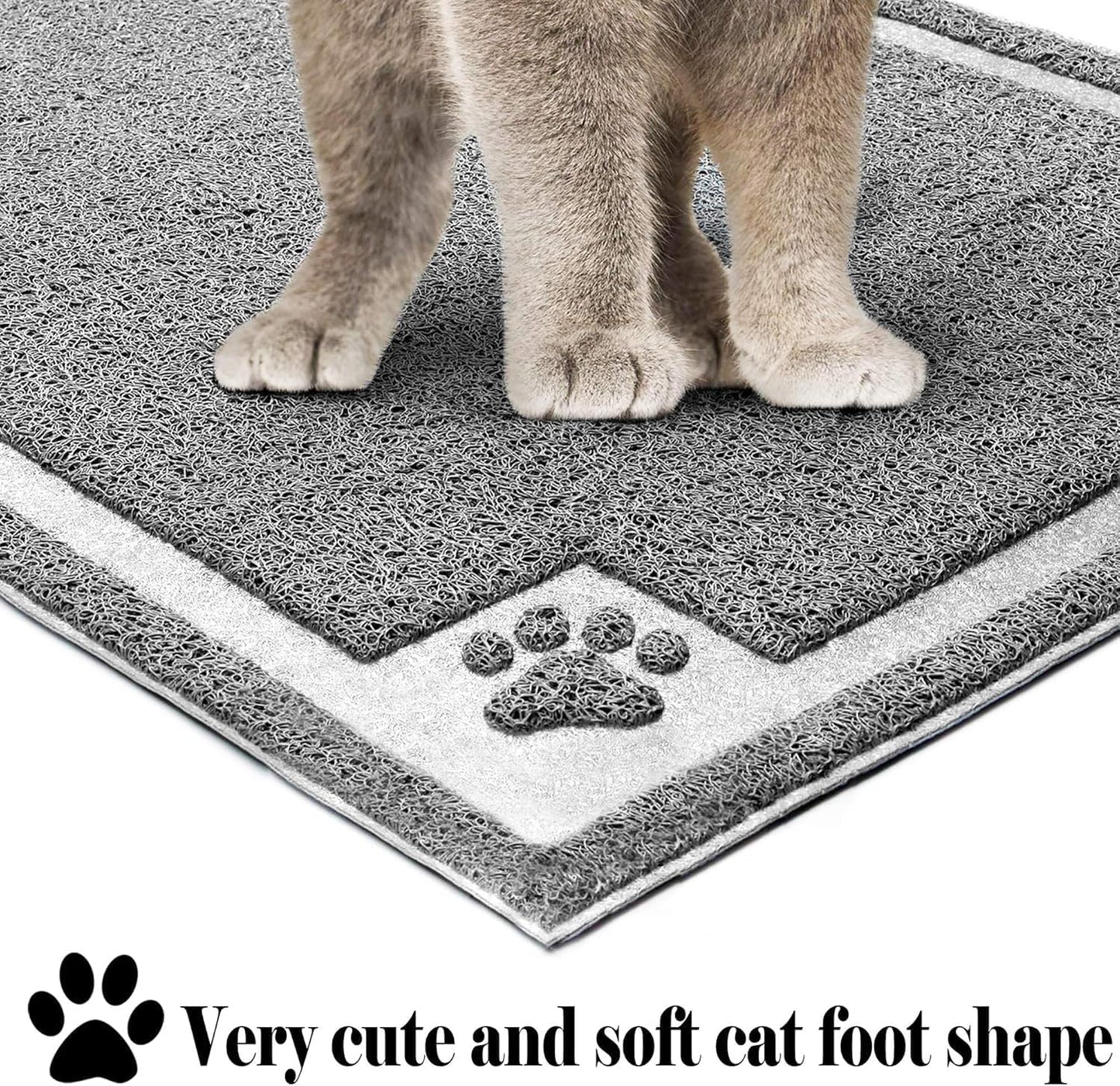 Large Cat Litter Mat Trapper 35"×23" Traps Litters from Box and Paws Scatter Control for Folding Trapping Mat Soft for Floor on Sensitive Kitty Paws Easy to Clean